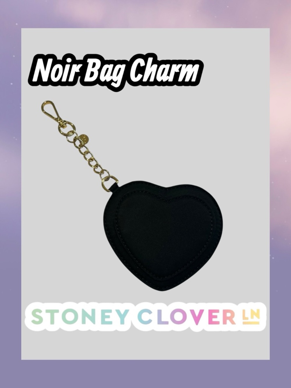 Stoney Clover Lane Nylon Heart Bag Charm - Noir